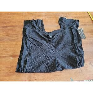 NWT Zac & Rachel Womens 22w Ultimate Fit Pants Black White Polka Dots Pull On